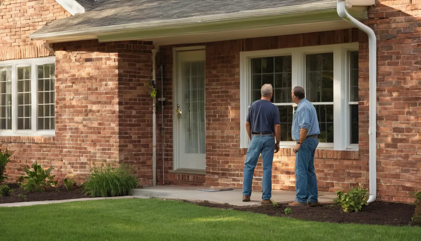 A homeowner and a provider look over a new window on a sunny Frisco home